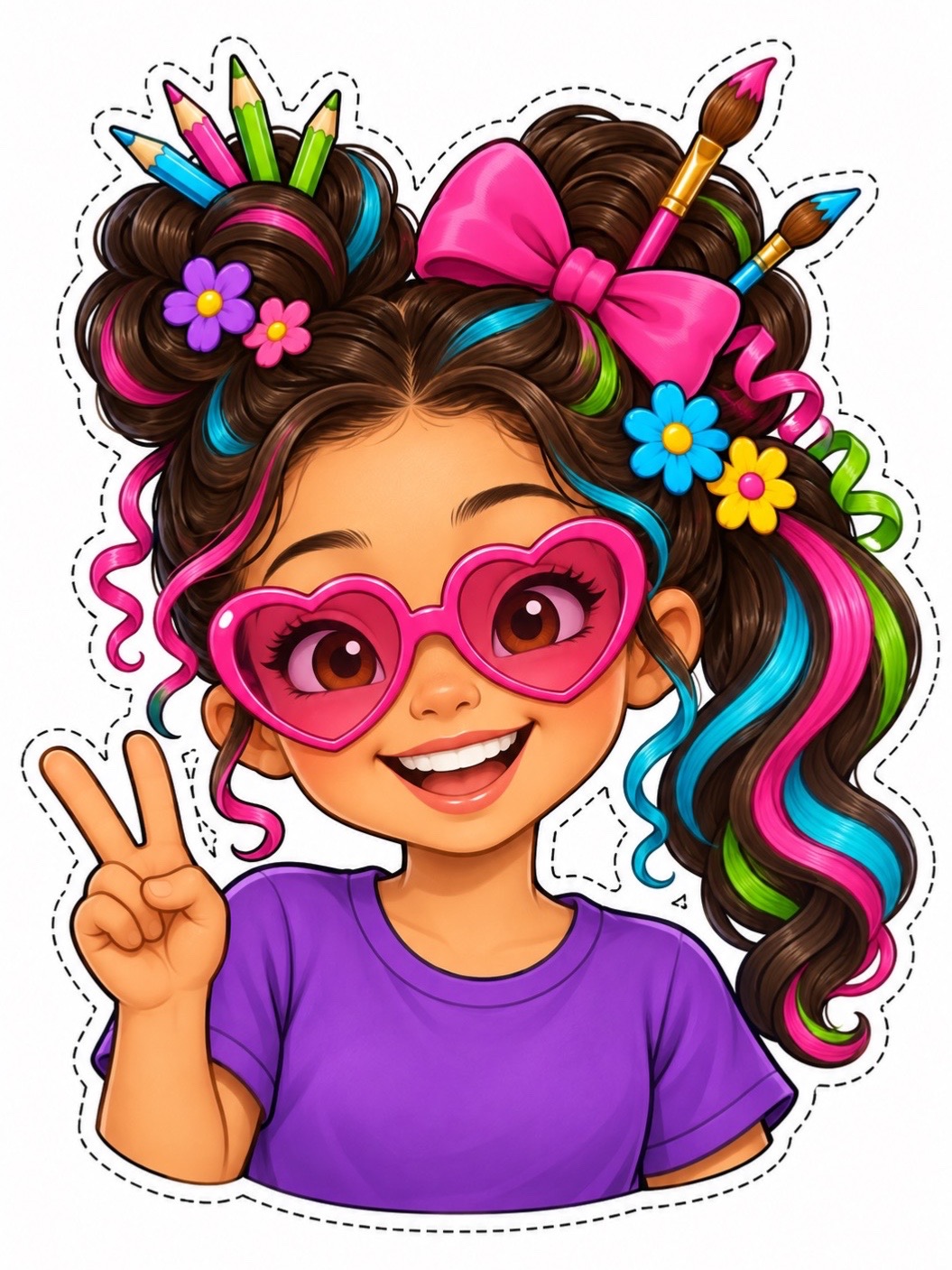 Painel Cabelo Maluco para Imprimir — Kit Pegue e Monte A4 — amostra 5: Decore o Dia do Cabelo Maluco com peças…