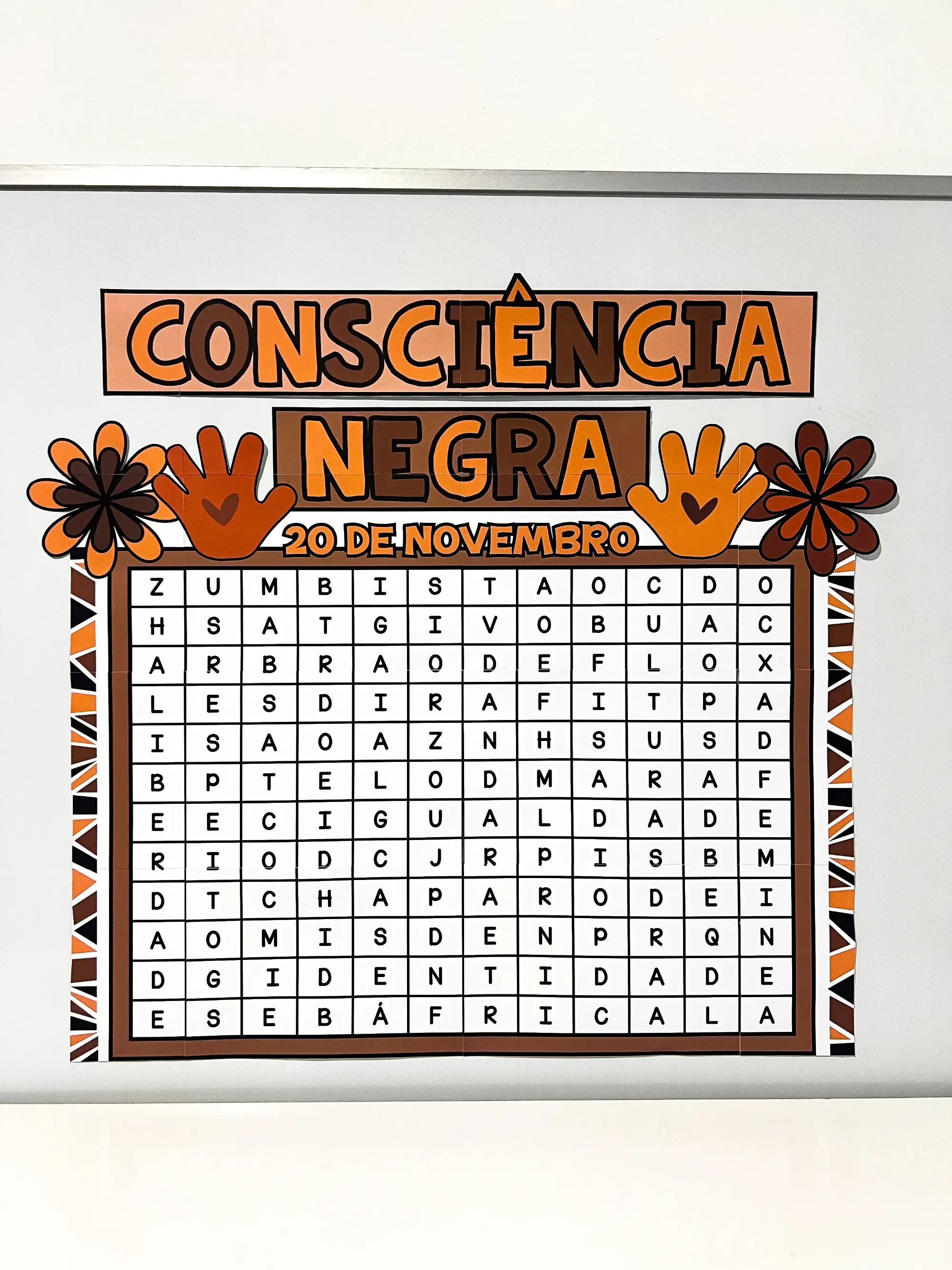 Painel Caça-Palavras Consciência Negra – 20 de Novembro — amostra 2: Painel caça-palavras da Consciência Negra para…