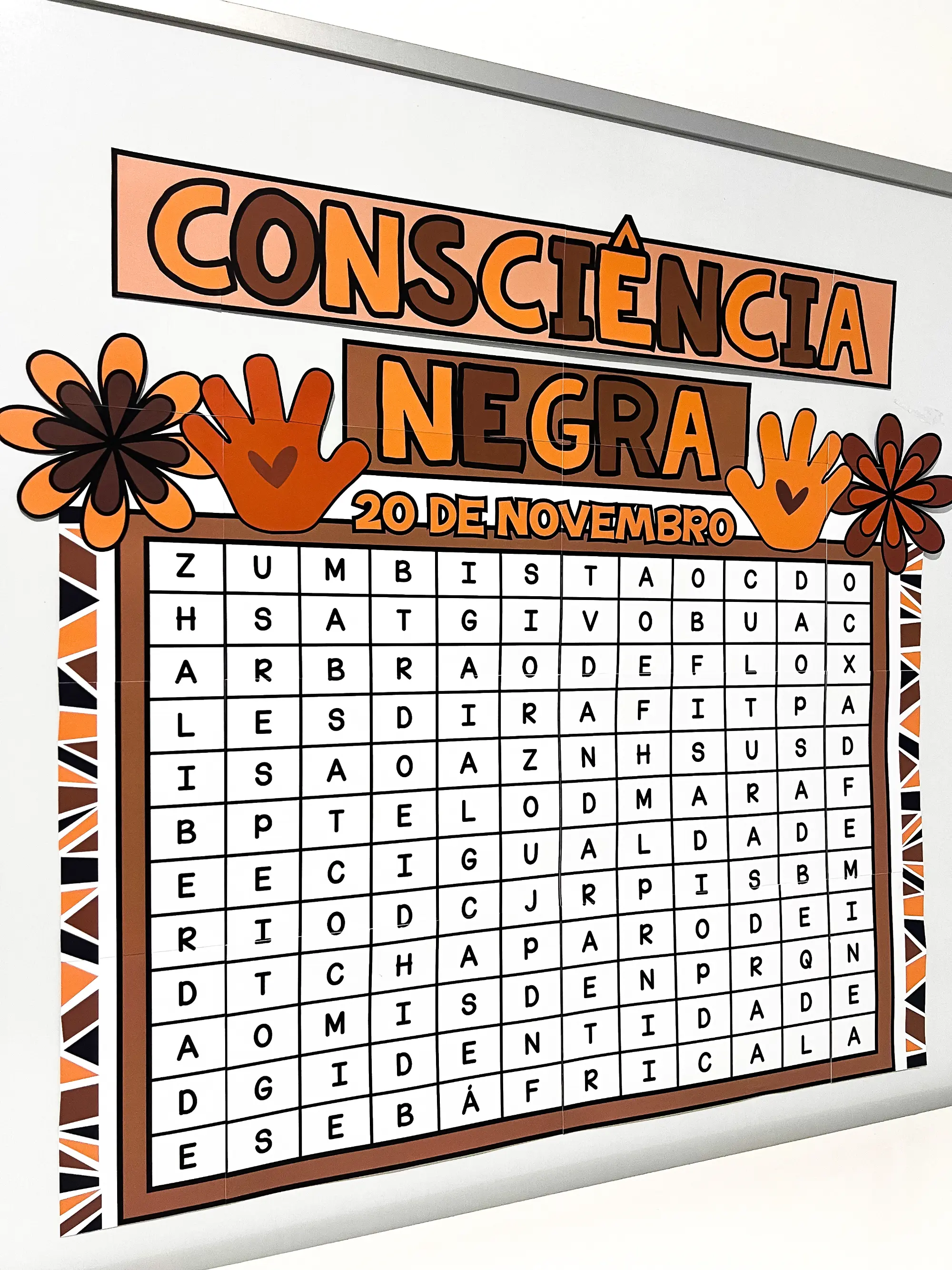Painel Caça-Palavras Consciência Negra – 20 de Novembro — amostra 3: Painel caça-palavras da Consciência Negra para…