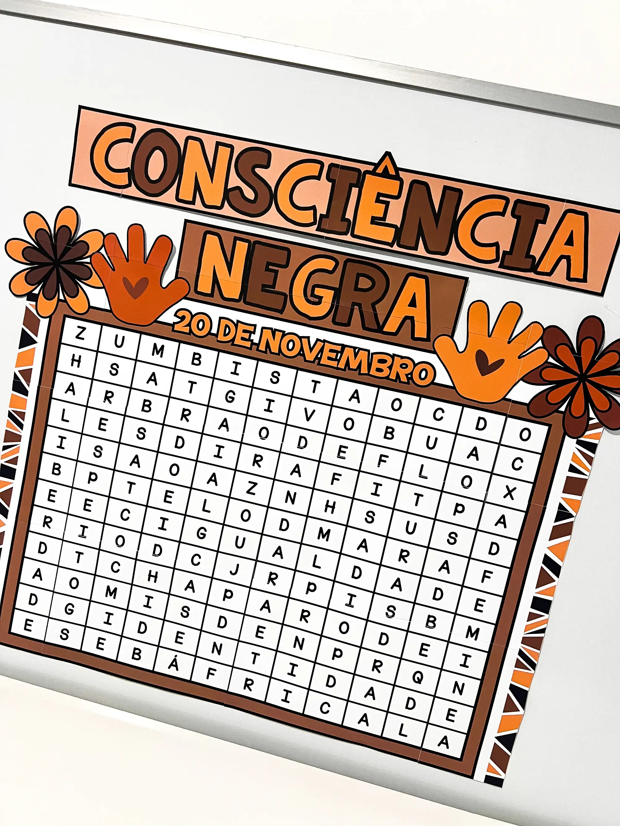 Painel Caça-Palavras Consciência Negra – 20 de Novembro — amostra 4: Painel caça-palavras da Consciência Negra para…