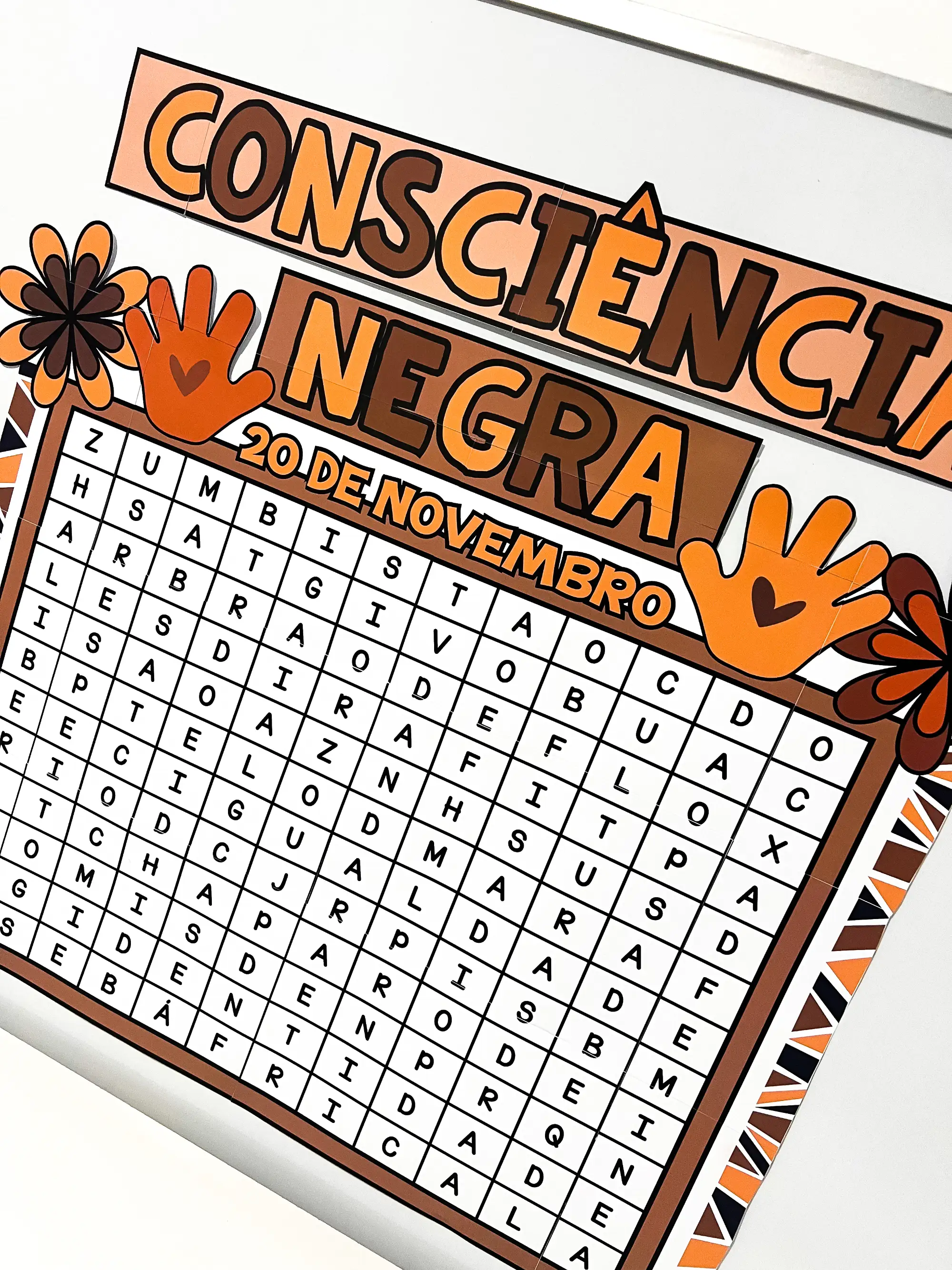 Painel Caça-Palavras Consciência Negra – 20 de Novembro — amostra 5: Painel caça-palavras da Consciência Negra para…