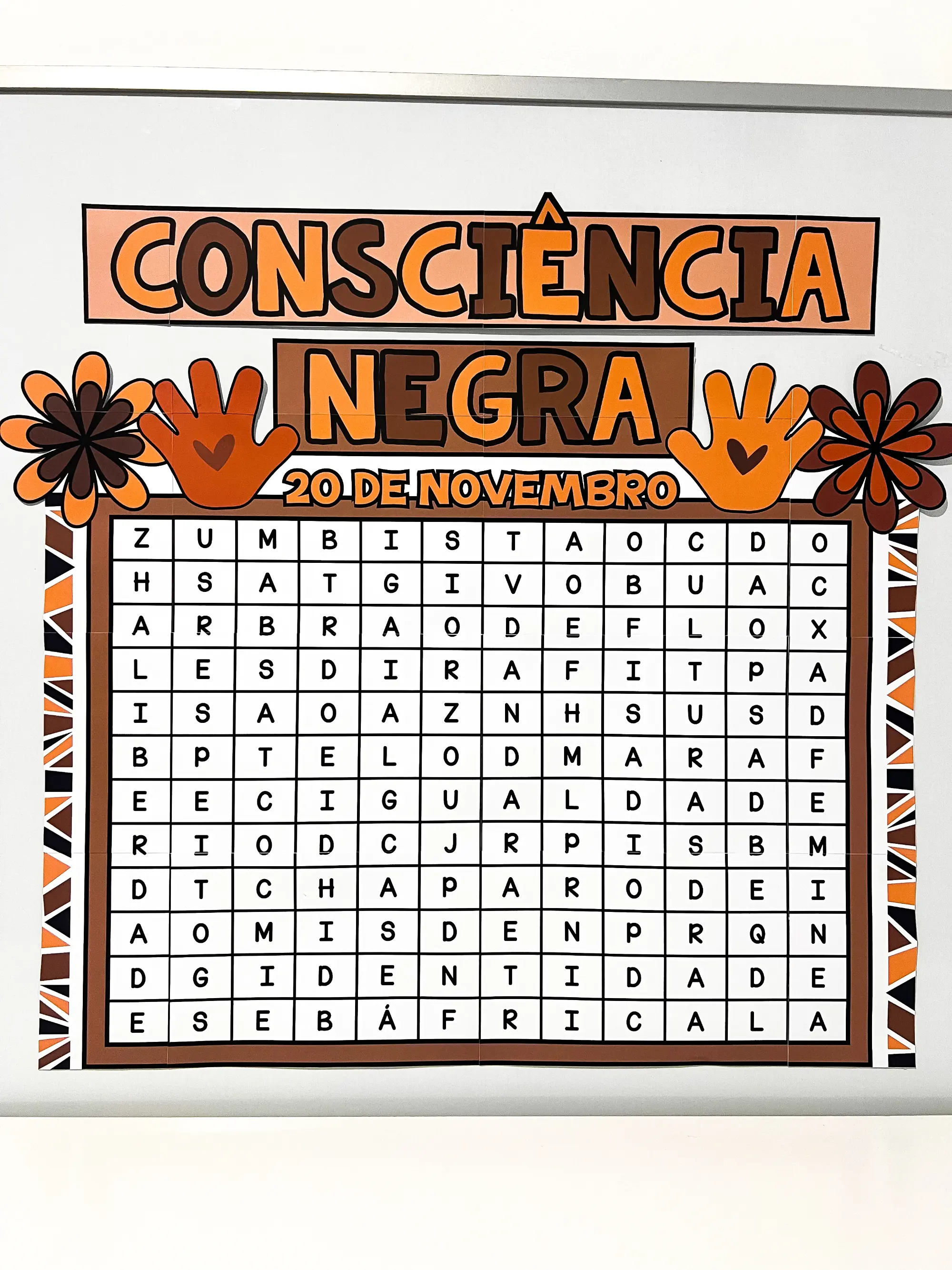 Painel Caça-Palavras Consciência Negra – 20 de Novembro — Português para Todas as séries: Painel caça-palavras da…