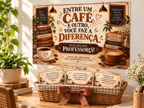 Painel Café dos Professores + 30 Mensagens Lindas — capa do material