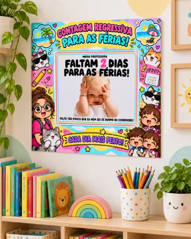Painel Calendário Contagem Regressiva - Ensino Fundamental — amostra 1: Se você contou nos dedos quantos dias faltam para…