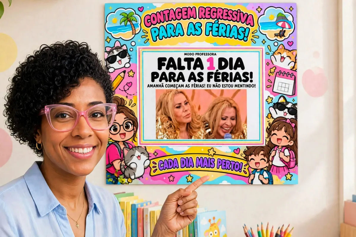 Painel Calendário Contagem Regressiva - Ensino Fundamental — Planners e organização para Ensino Fundamental I (1º–5º): Se…