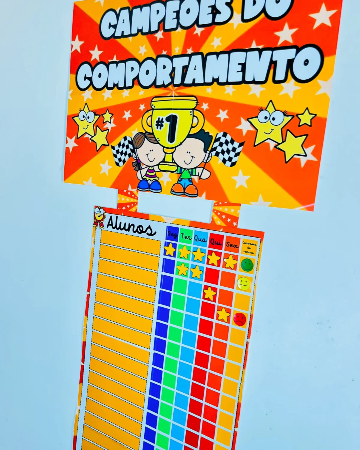 PAINEL CAMPEÕES DO COMPORTAMENTO – PDF para Imprimir — amostra 3: Formato e entrega