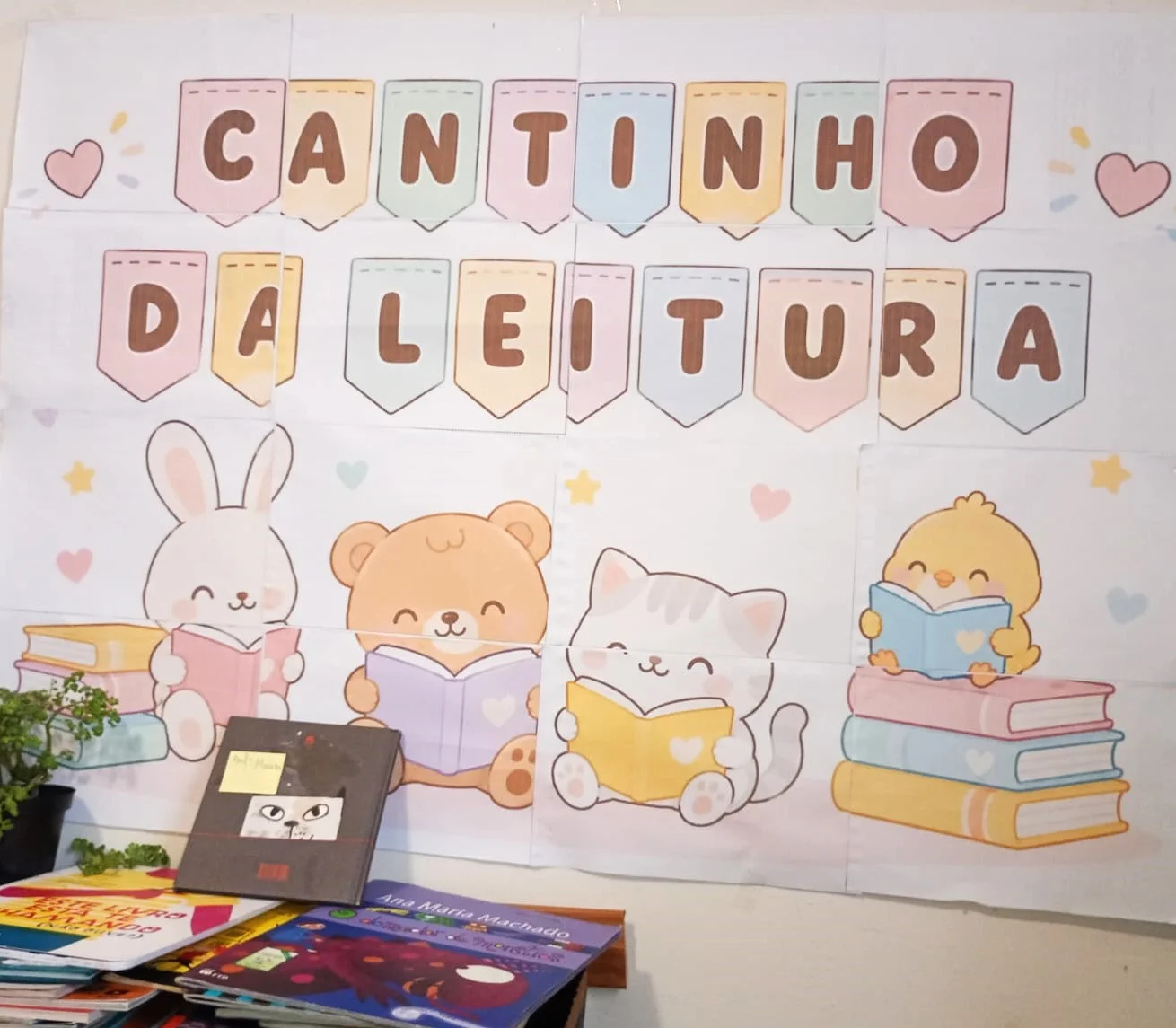 Painel cantinho da leitura educação infantil e anos iniciais — amostra 3: Painel para sala de aula, para desenvolver o…