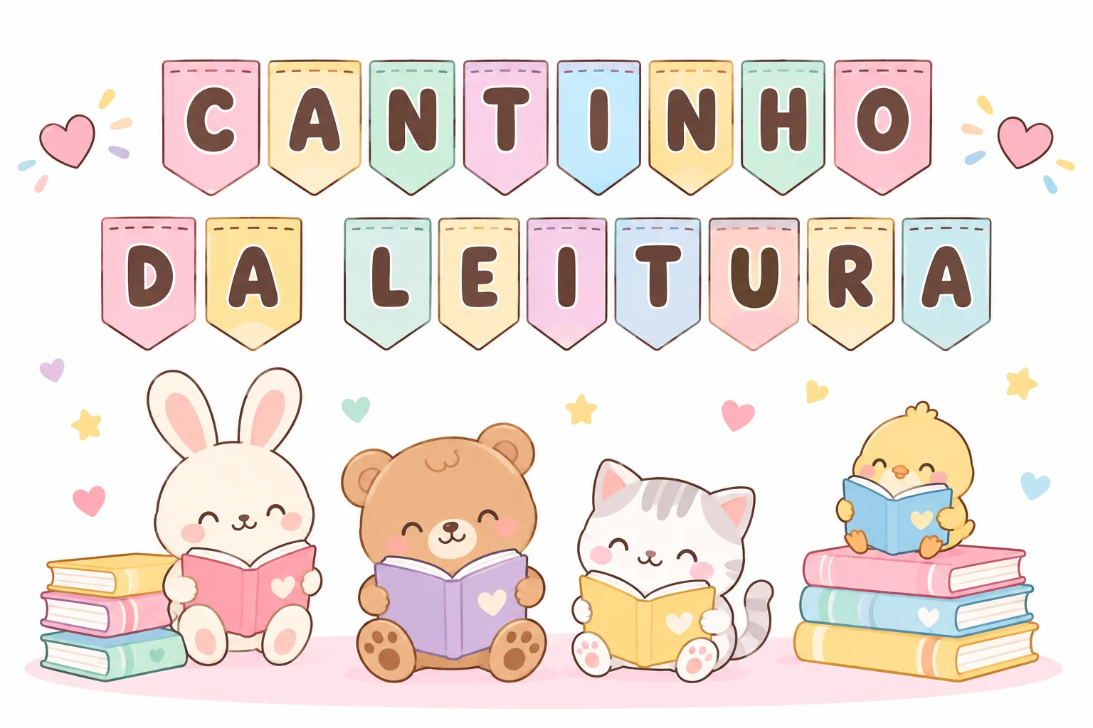 Painel cantinho da leitura educação infantil e anos iniciais — capa do material
