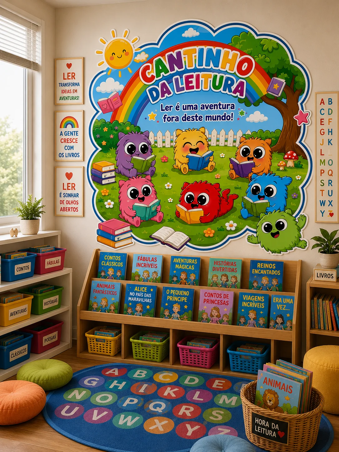 PAINEL CANTINHO DA LEITURA MONSTRO DAS CORES — Português para Educação Infantil: Transforme o espaço da leitura em um…