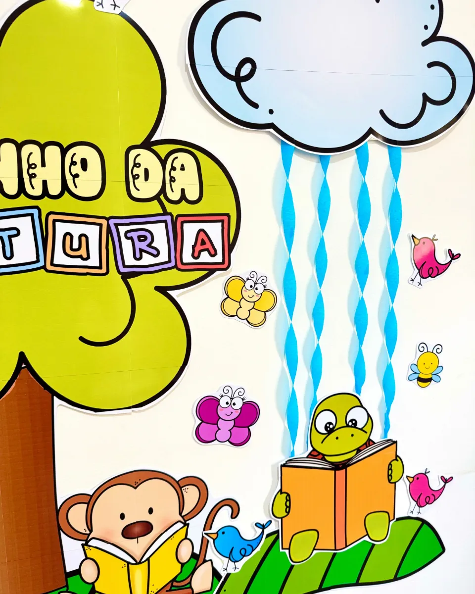 Painel Cantinho da Leitura para Educação Infantil e Anos Iniciais — amostra 3: Painel Cantinho da Leitura para turmas da…