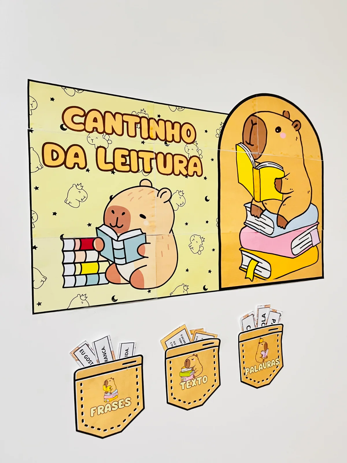 Painel Cantinho da Leitura – Tema Capivaras — amostra 5: O Painel Cantinho da Leitura – Tema Capivaras foi criado para…