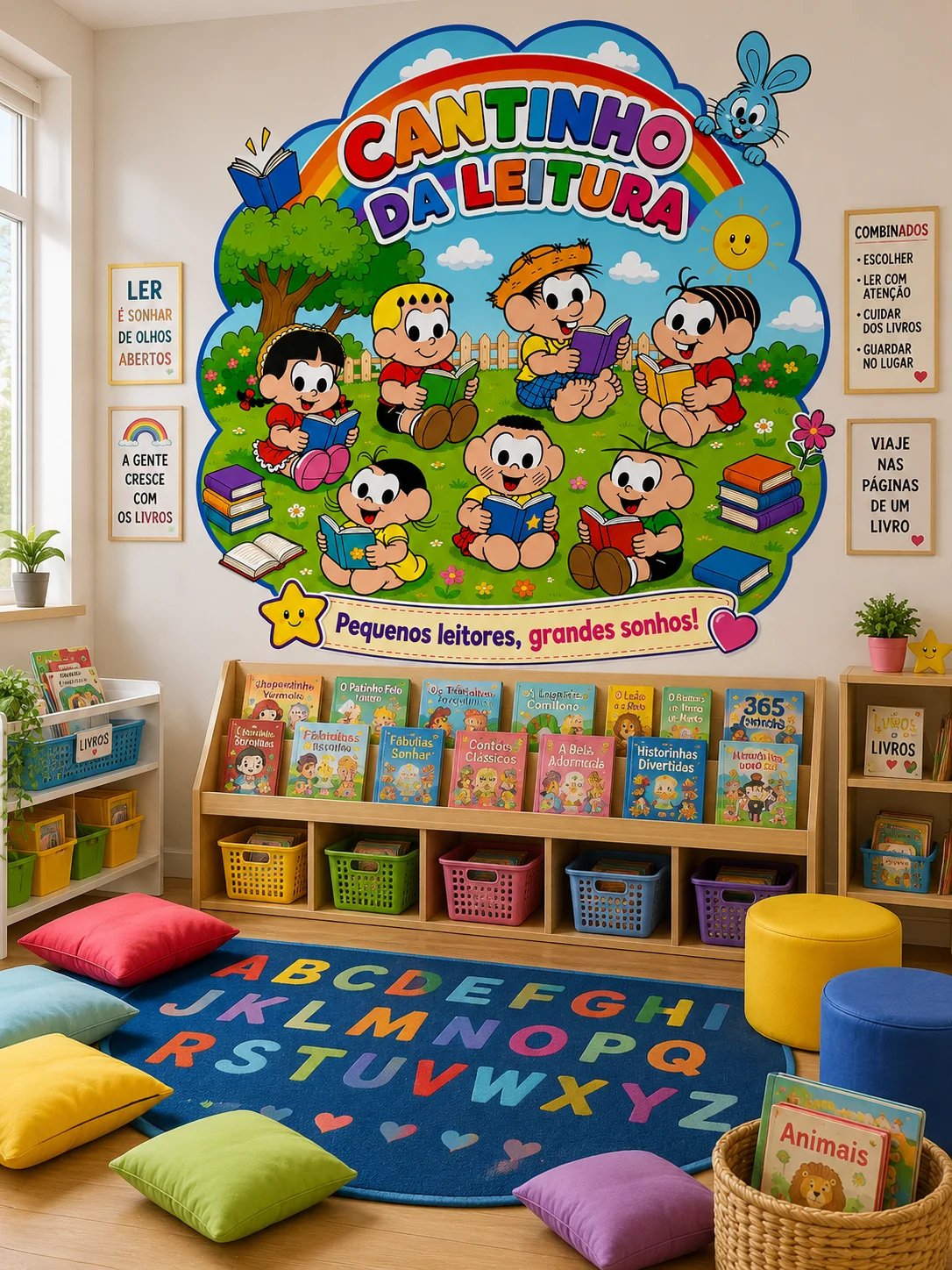 PAINEL CANTINHO DA LEITURA TURMA DA MÔNICA — Português para Educação Infantil: Transforme o espaço da leitura em um…