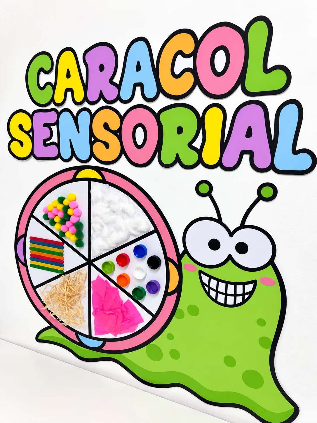 Painel Caracol Sensorial | Atividade de Texturas na Educação Infantil — amostra 1: Proposta lúdica e interativa para…