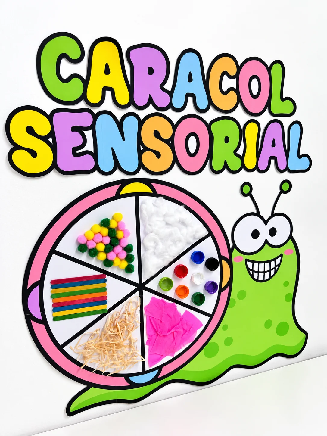 Painel Caracol Sensorial | Atividade de Texturas na Educação Infantil — amostra 2: Proposta lúdica e interativa para…