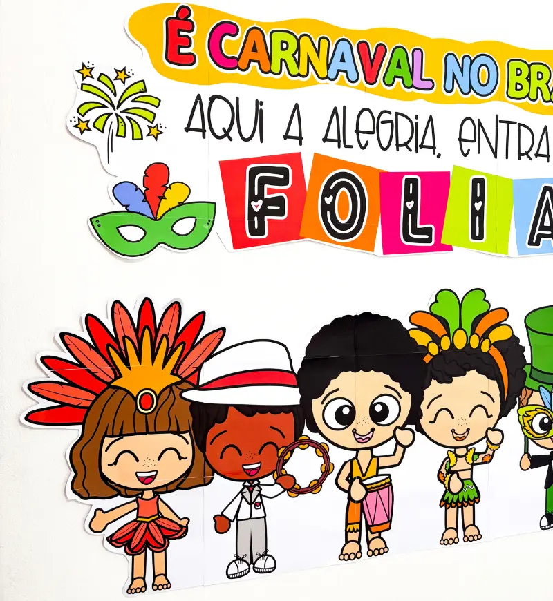 Painel Carnaval no Brasil em PDF para Imprimir — amostra 1: Painel Carnaval no Brasil: cultura em destaque na escola