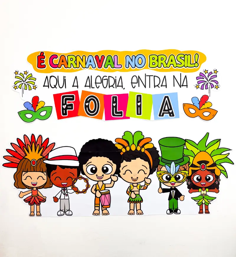 Painel Carnaval no Brasil em PDF para Imprimir — Datas comemorativas para Educação Infantil: Valorize a cultura brasileira…
