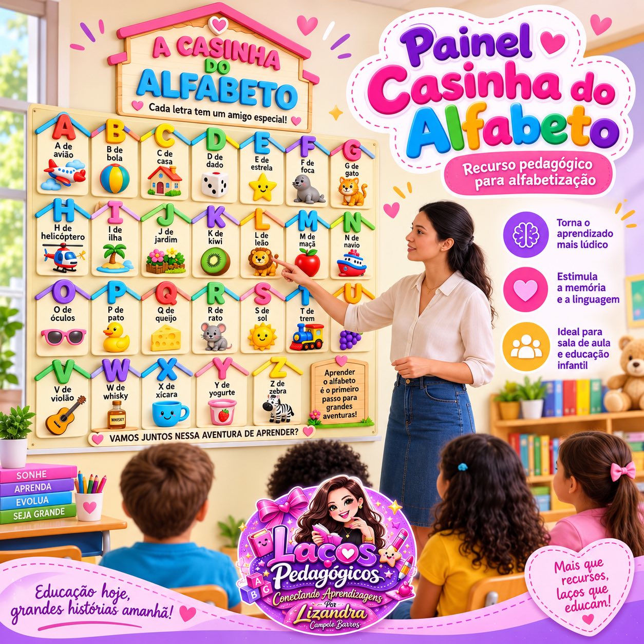 Painel Casinha do Alfabeto – Recurso Alfabetização para Sala de Aula — capa do material