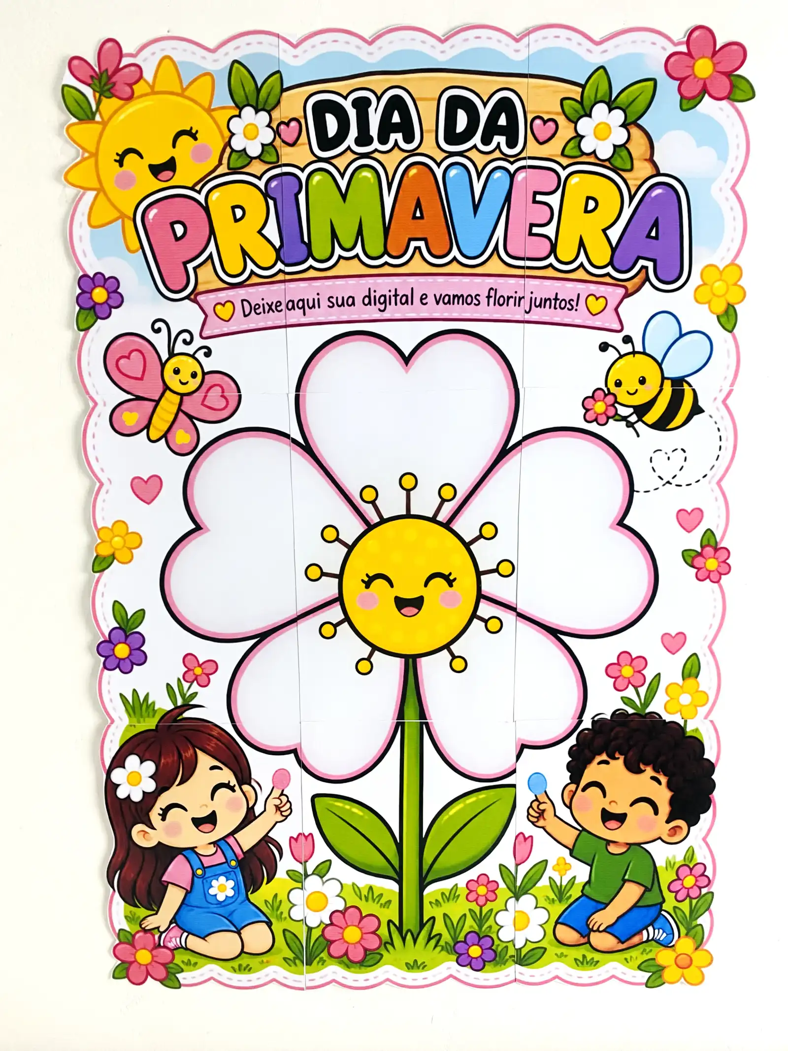 Painel Colaborativo Primavera para Imprimir — amostra 1: A proposta permite trabalhar: