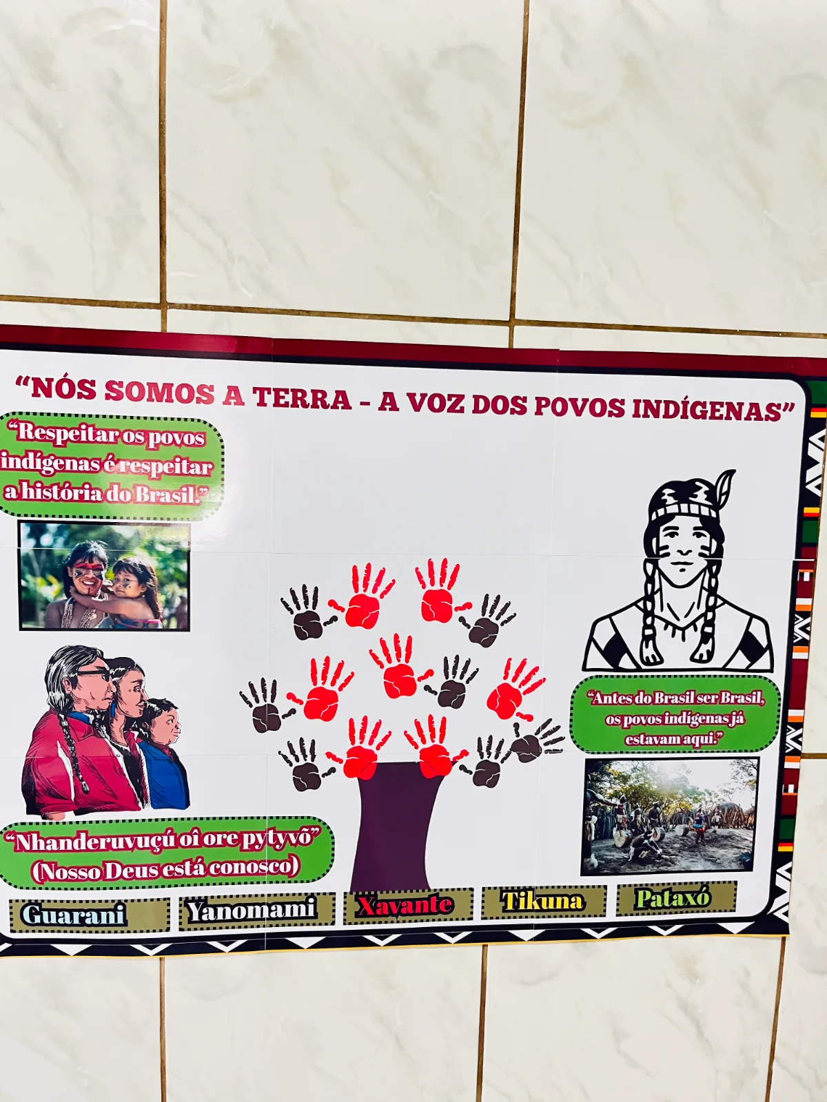 Painel + Colar decorativo "NÓS SOMOS A TERRA" - Povos Indígenas — amostra 1: O que vem no material