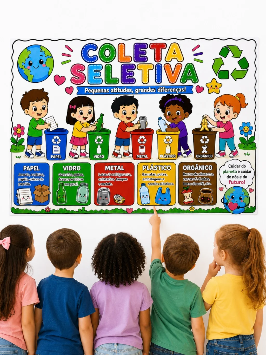 Painel Coleta Seletiva para Imprimir | Educação Ambiental Infantil — amostra 1: Recurso desenvolvido para auxiliar as…