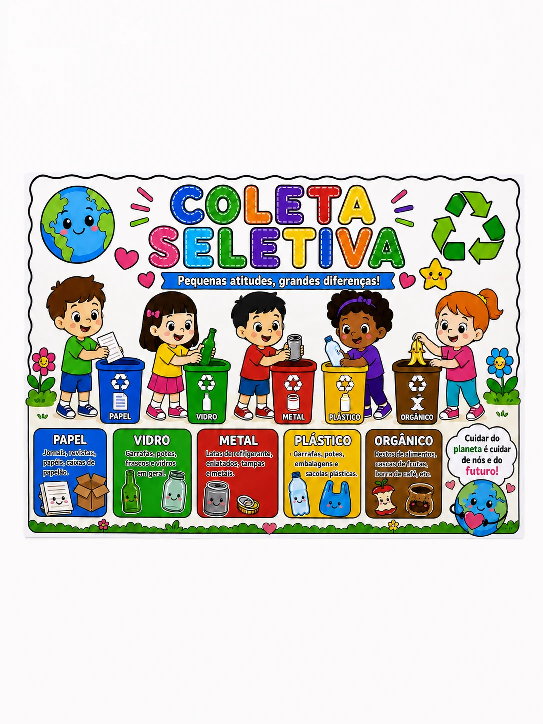 Painel Coleta Seletiva para Imprimir | Educação Ambiental Infantil — Datas comemorativas para Educação Infantil: Recurso…