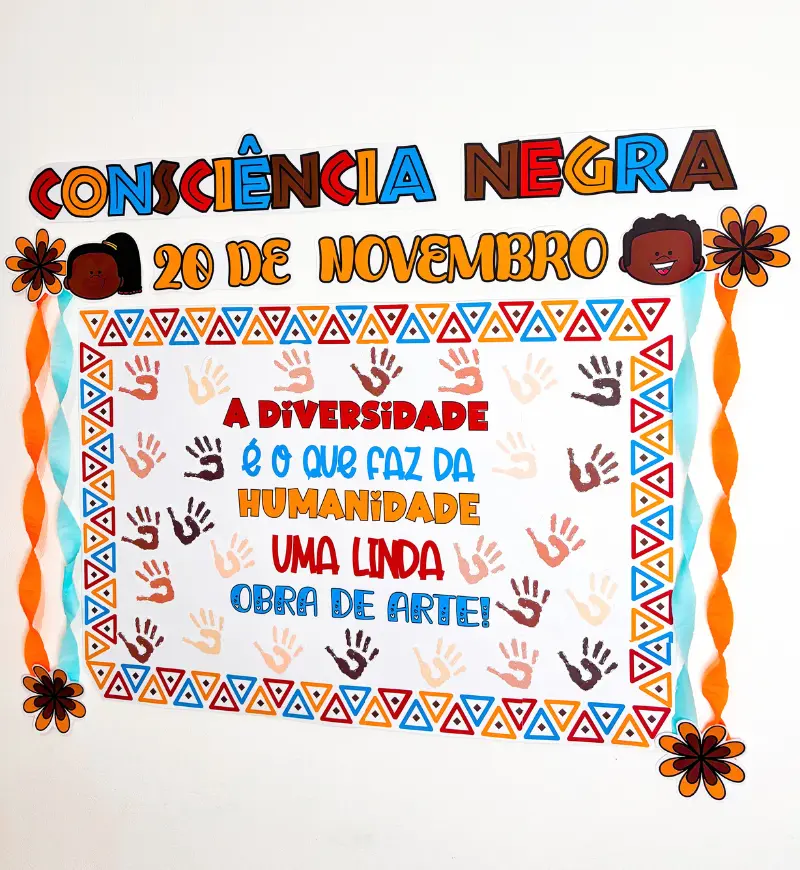 Painel Coletivo Consciência Negra: Diversidade e Respeito — amostra 2: O que vem no material