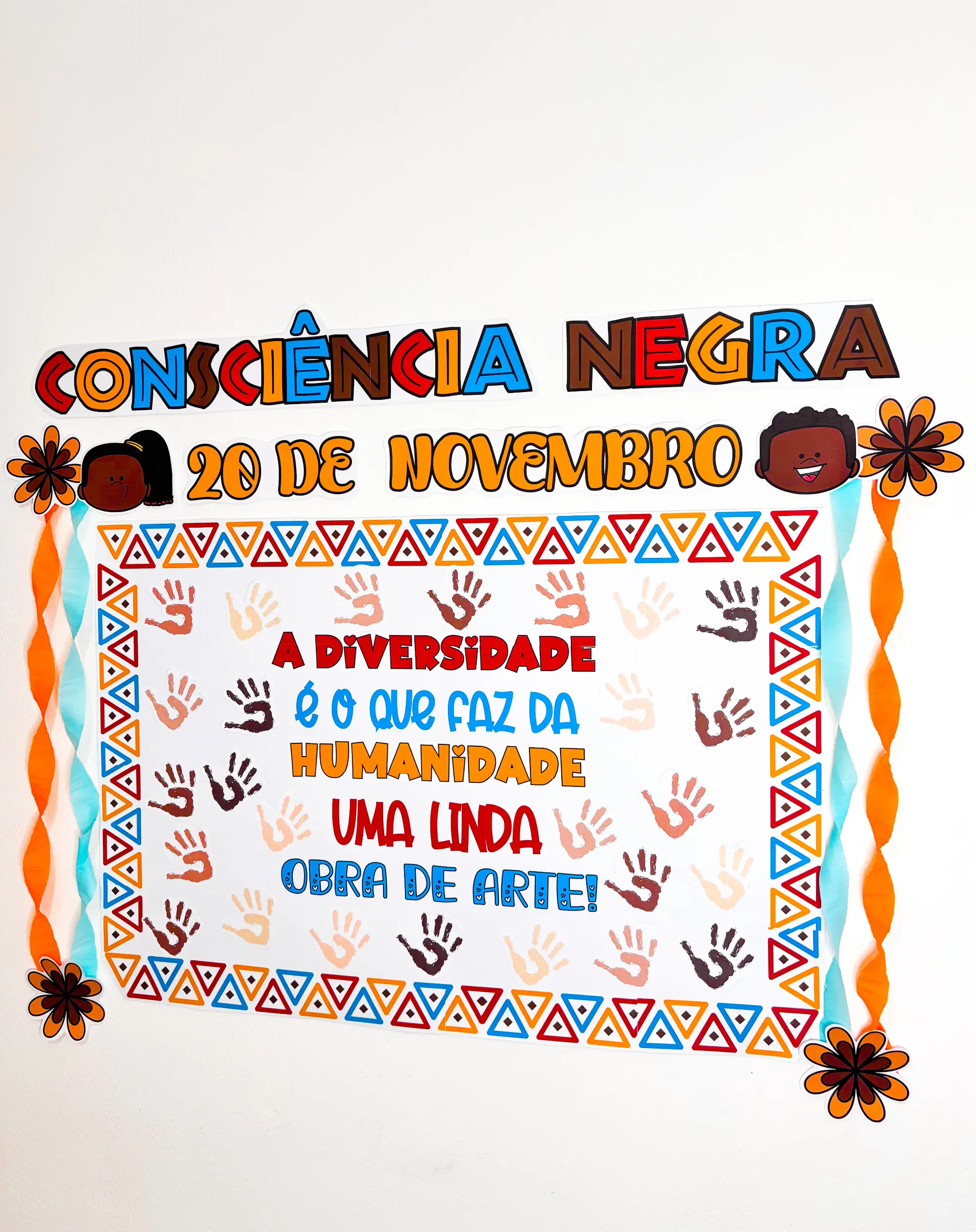 Painel Coletivo Consciência Negra – Respeito e Representatividade — amostra 3: Painel coletivo para trabalhar Consciência…