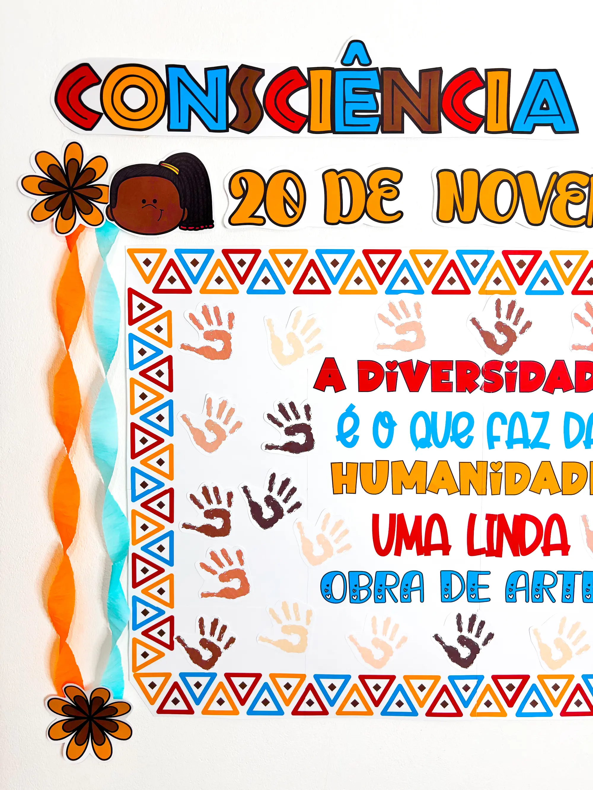 Painel Coletivo Consciência Negra – Respeito e Representatividade — amostra 4: Painel coletivo para trabalhar Consciência…