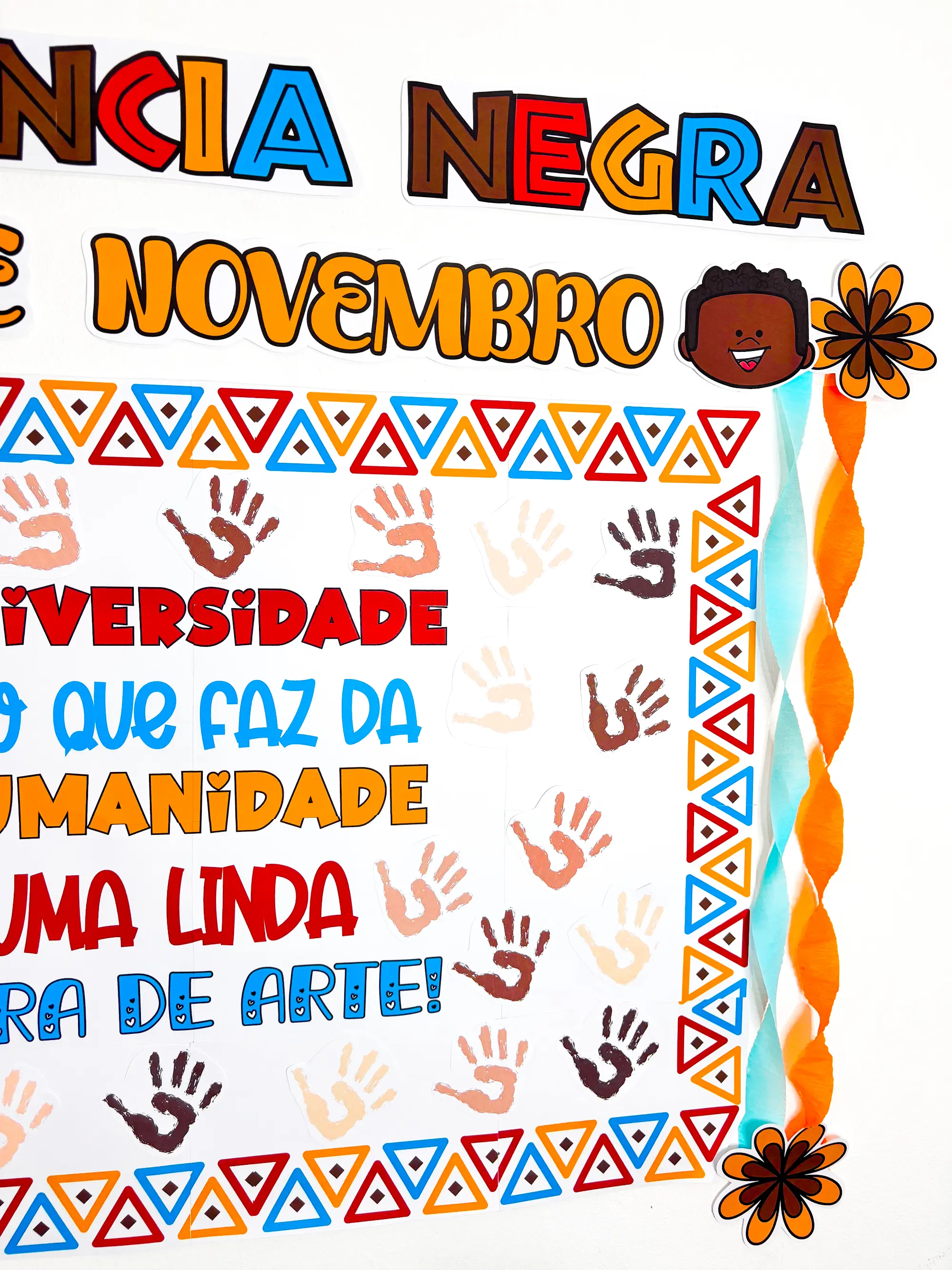 Painel Coletivo Consciência Negra – Respeito e Representatividade — amostra 5: Painel coletivo para trabalhar Consciência…