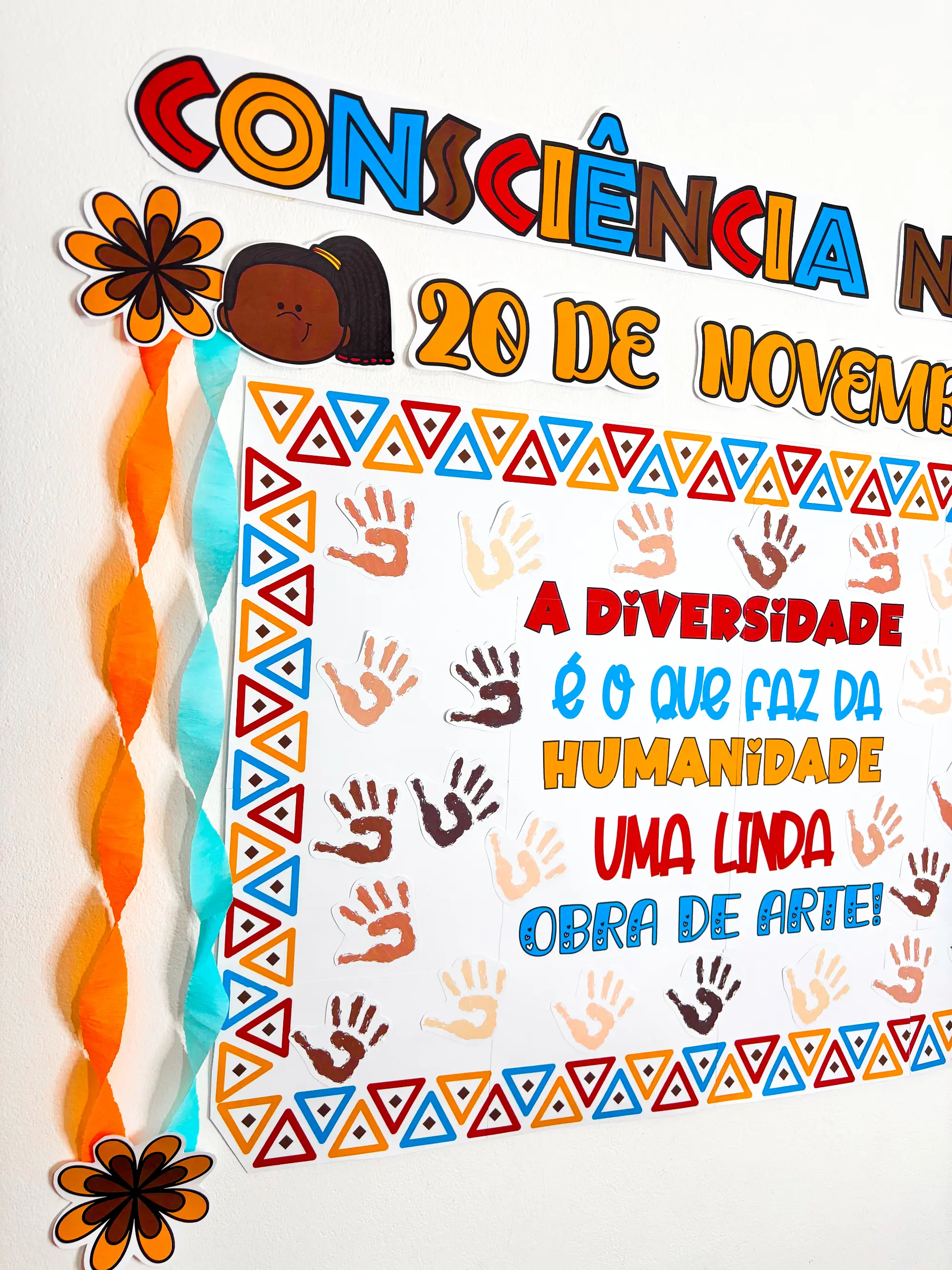 Painel Coletivo Consciência Negra – Respeito e Representatividade — amostra 6: Painel coletivo para trabalhar Consciência…