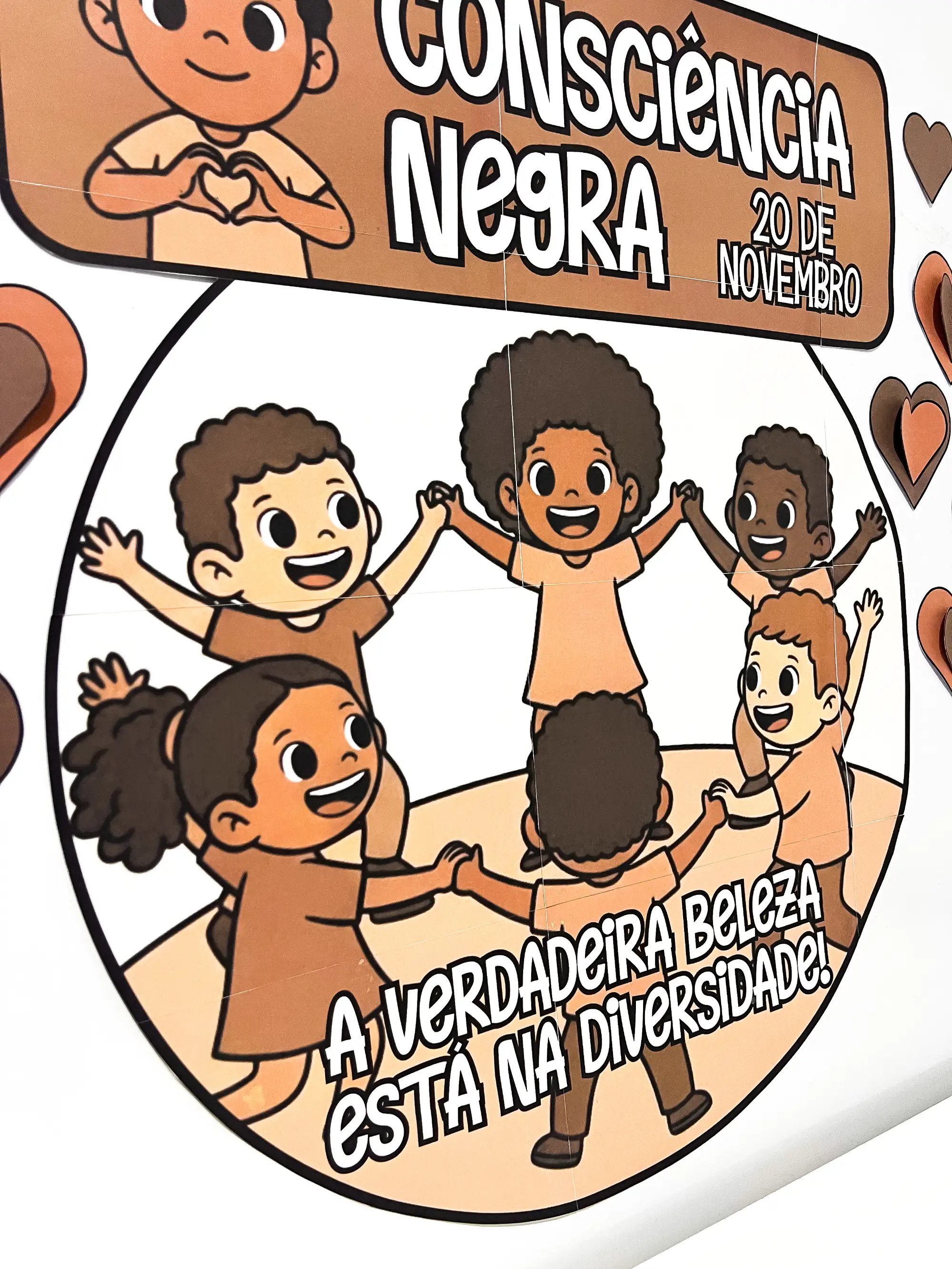 Painel Consciência Negra – A Verdadeira Beleza Está na Diversidade — amostra 7: Painel escolar para o Dia da Consciência…