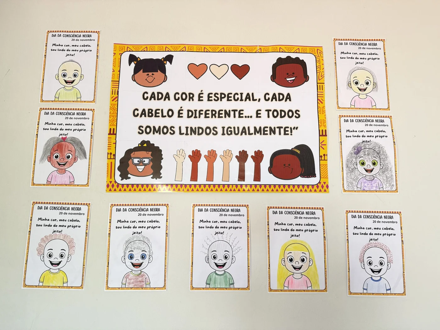 Painel consciência negra + atividade cada cor é especial — amostra 4: *Kit “Consciência Negra”*🌟 Painel + atividade Kit…