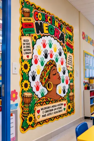 Painel Consciência Negra – Carimbo das Mãos em PDF — capa do material