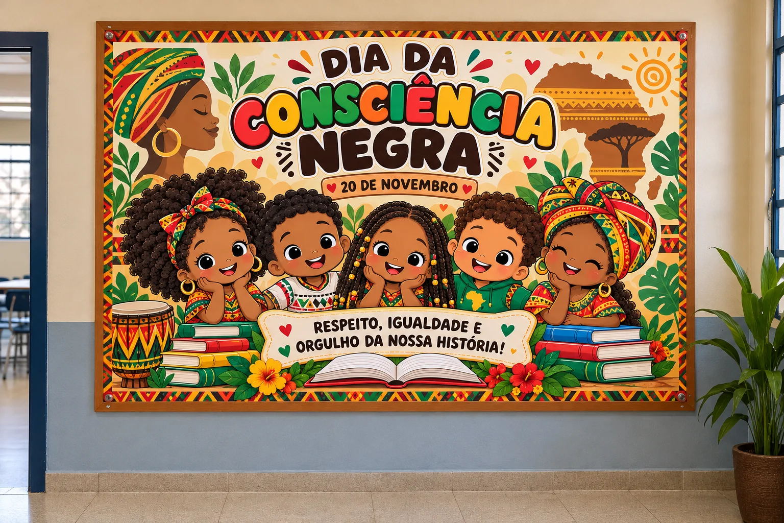 Painel Consciência Negra em PDF ampliado – 2 Tamanhos — amostra 1: 📌 O material oferece dois tamanhos de ampliação