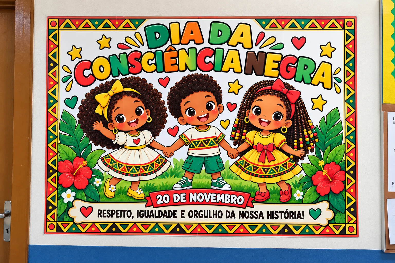Painel Consciência Negra - Em pdf ampliado — amostra 2: Decore sua escola com o painel da Consciência Negra