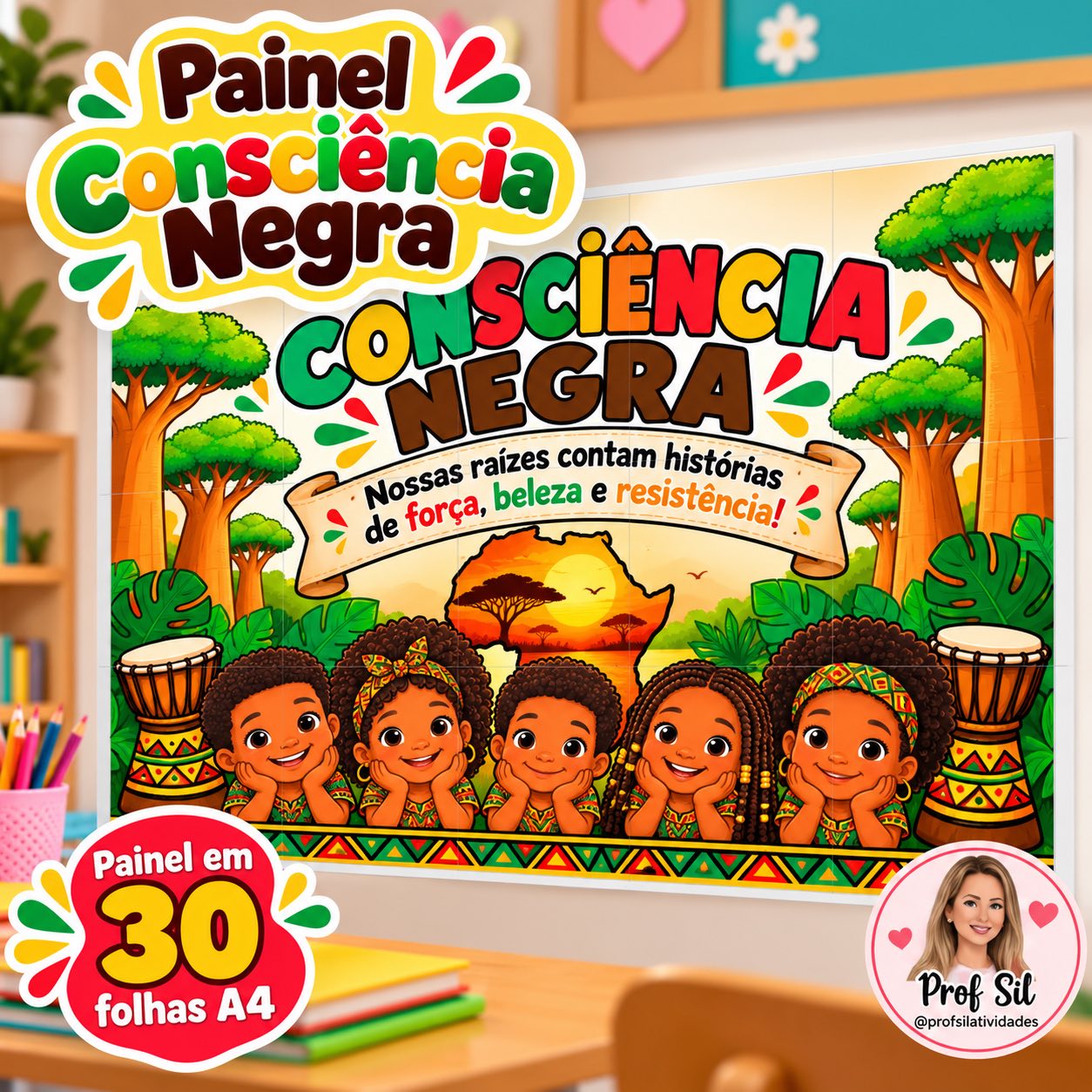 Painel Consciência Negra em PDF para Imprimir — capa do material