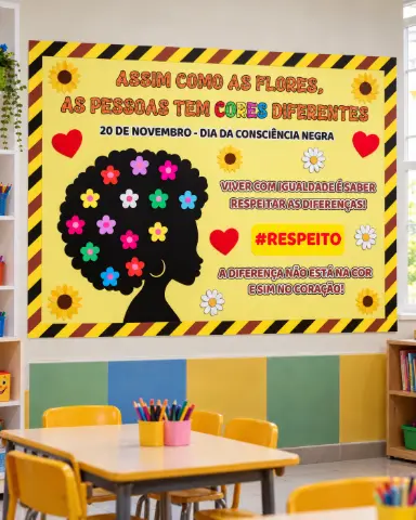 Painel Consciência Negra: Igualdade, Cores e Respeito Em PDF — amostra 1: ✅ Arquivo digital em PDF com 20 páginas. ✅ Painel…