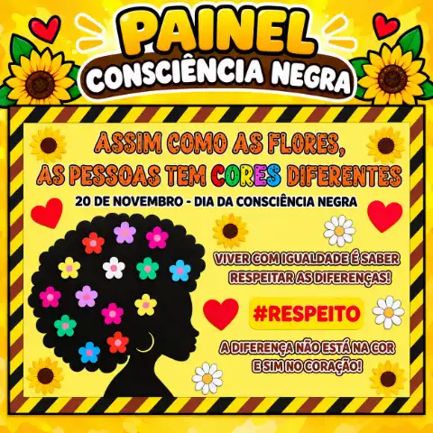 Painel Consciência Negra: Igualdade, Cores e Respeito Em PDF — capa do material