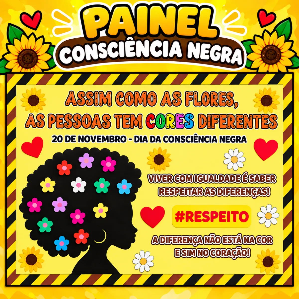 Painel Consciência Negra: Igualdade, Cores e Respeito Em PDF — Atividades para Ensino Fundamental I (1º–5º): Painel…