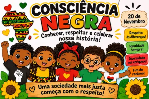 Painel Consciência Negra Infantil - PDF para imprimir — capa do material