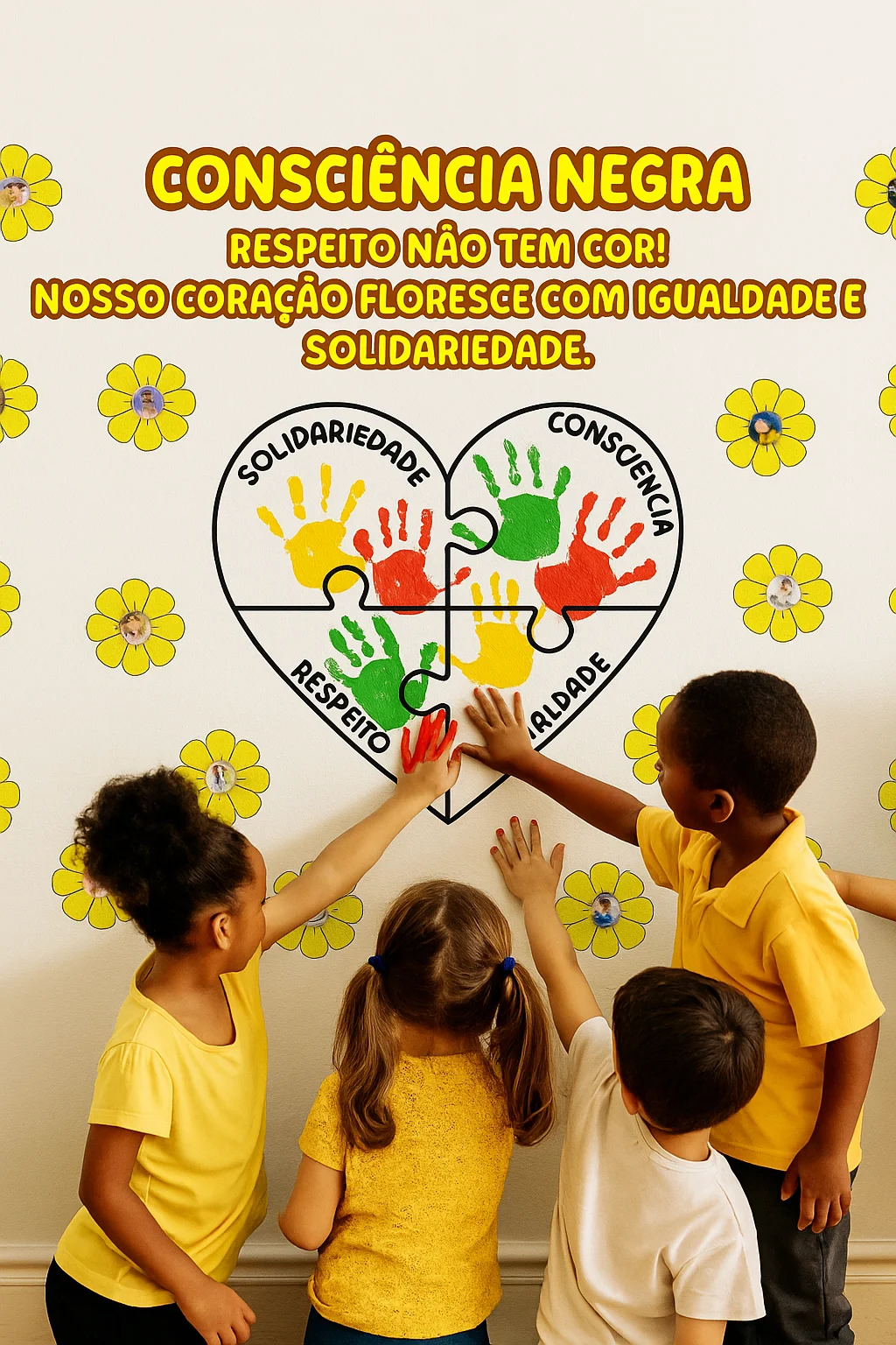 Painel Consciência Negra – Mãozinhas e Fotos em PDF — Datas comemorativas para Educação Infantil: Painel Consciência Negra…
