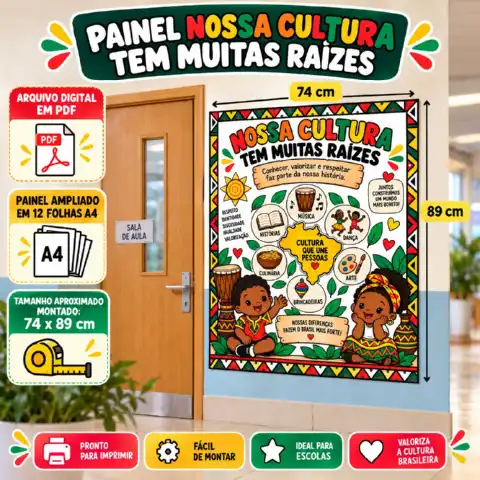 Painel Consciência Negra – Nossa Cultura Tem Muitas Raízes — capa do material