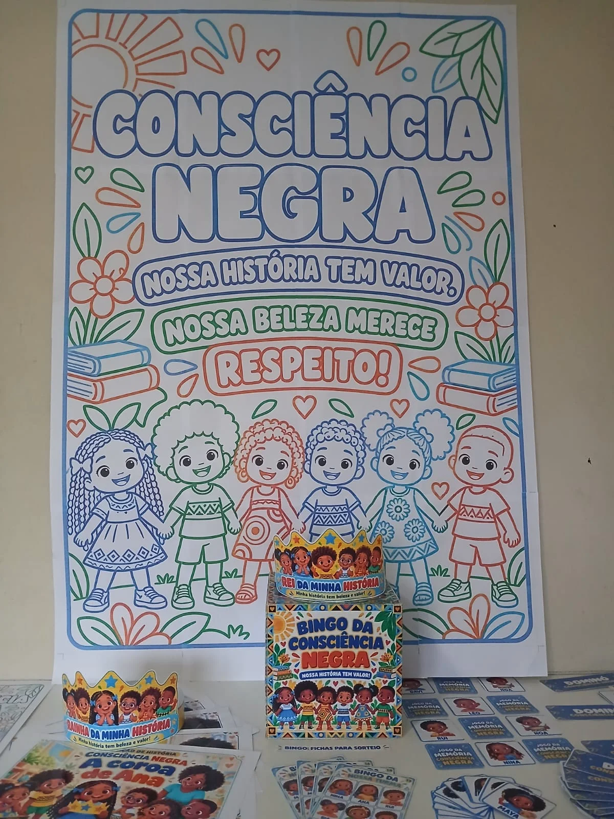 Painel Consciência Negra para Colorir – Educação Infantil 16 folhas a4 — amostra 1: Convide sua turma a dar cor a uma…