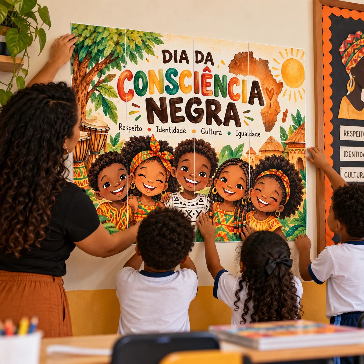 Painel Consciência Negra escolar - Decoração — amostra 2: O que você recebe no arquivo?