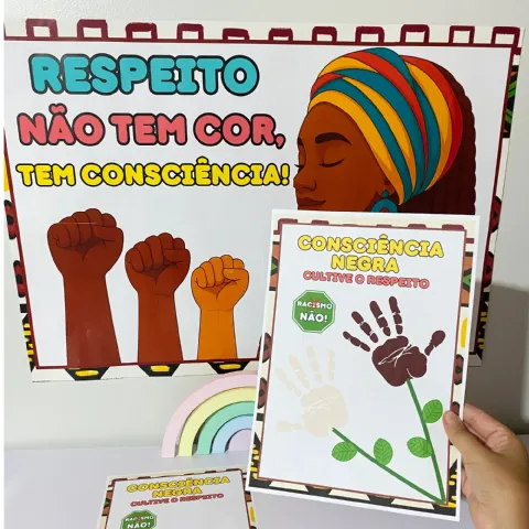 Painel Consciência Negra para Imprimir – 8 Folhas A4 — capa do material