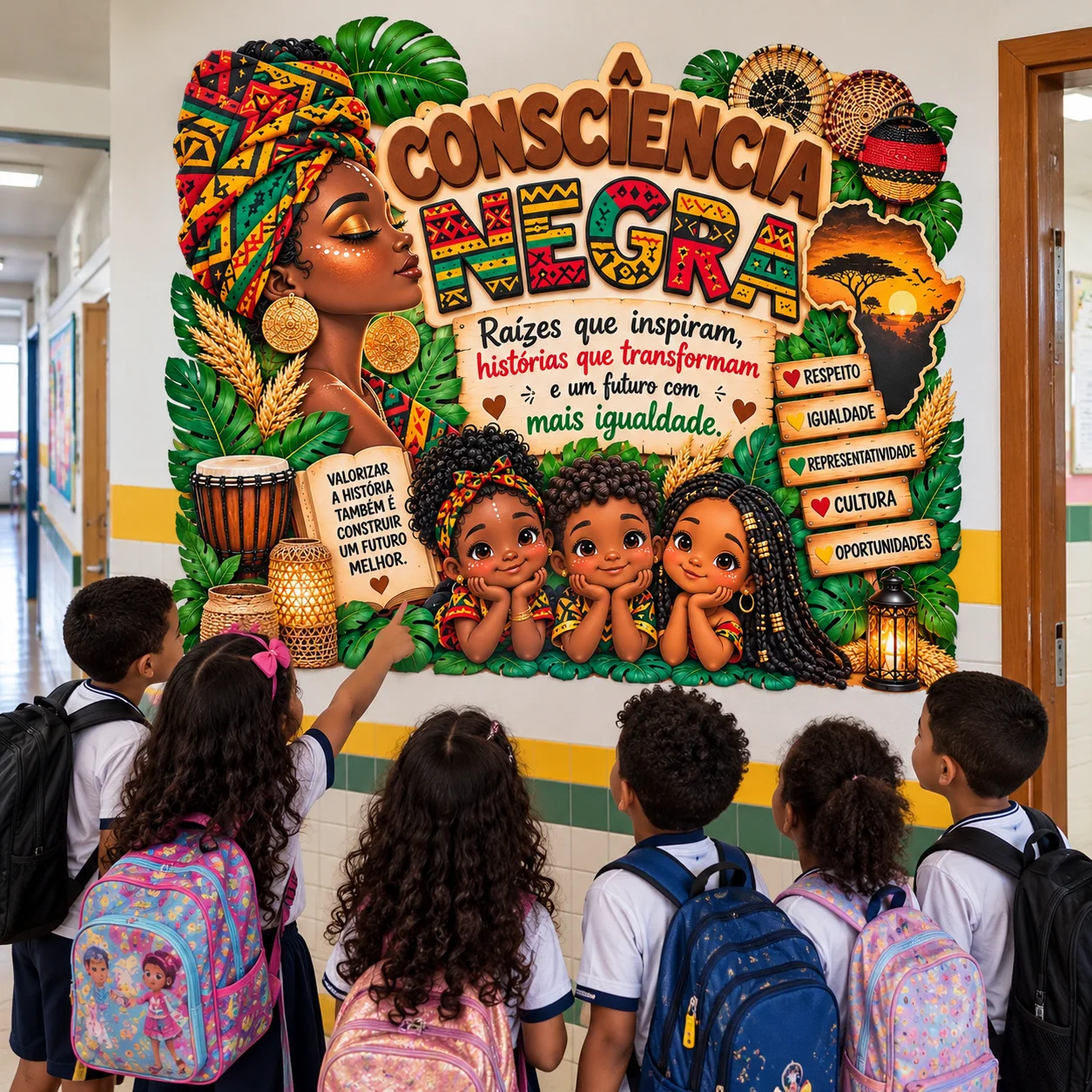 Painel Consciência Negra para Imprimir – Mural Escolar Decorativo — amostra 2: 📦 O que você receberá neste material?