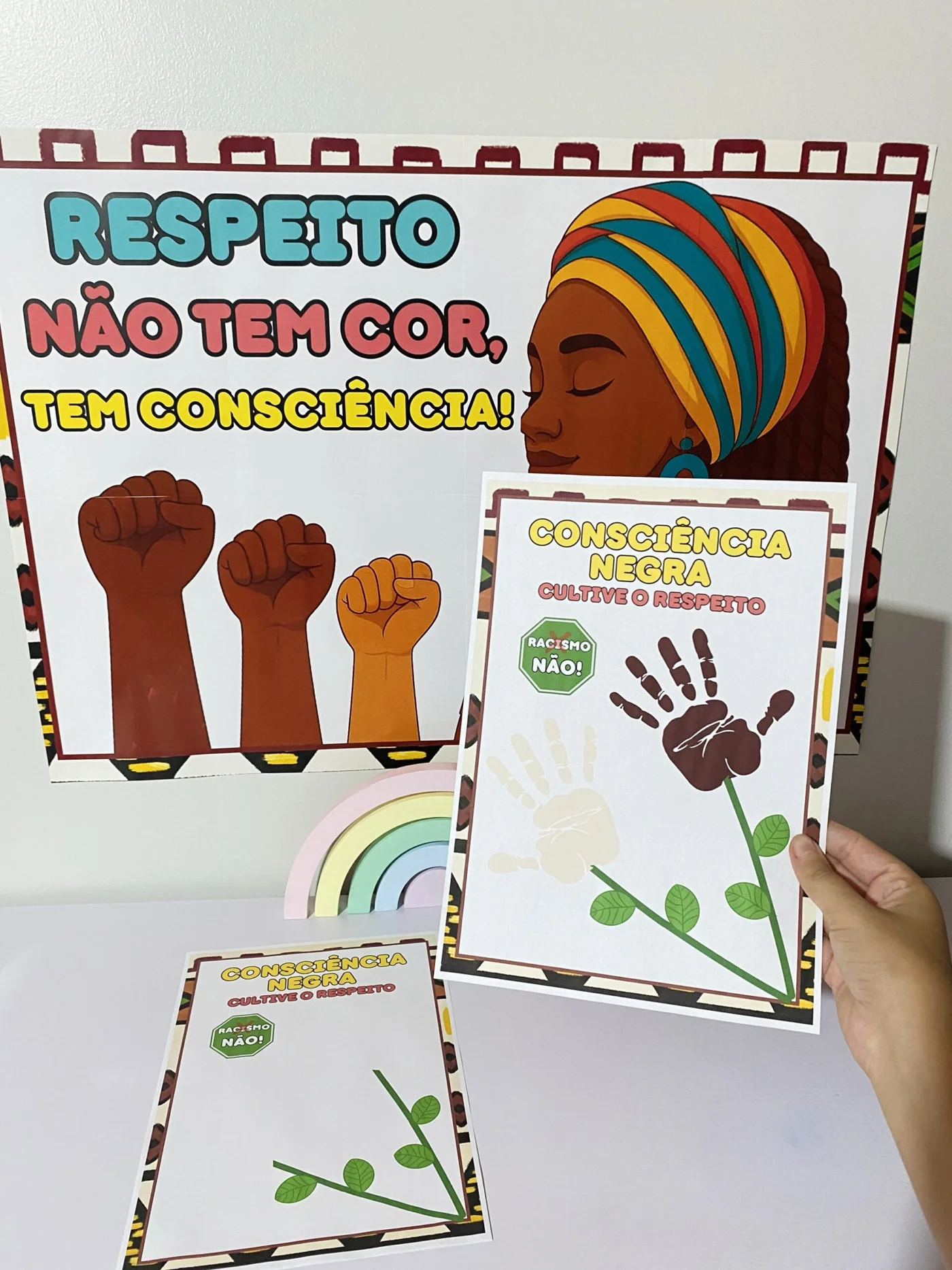 Painel consciência negra respeito não tem cor — amostra 1: Painel + Atividades – Consciência Negra Professora, este…