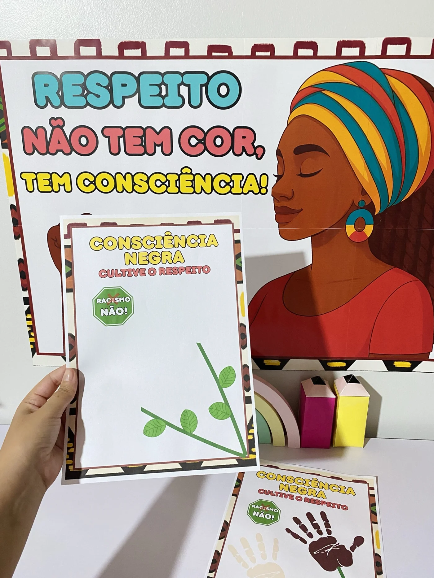 Painel consciência negra respeito não tem cor — amostra 2: Painel + Atividades – Consciência Negra Professora, este…