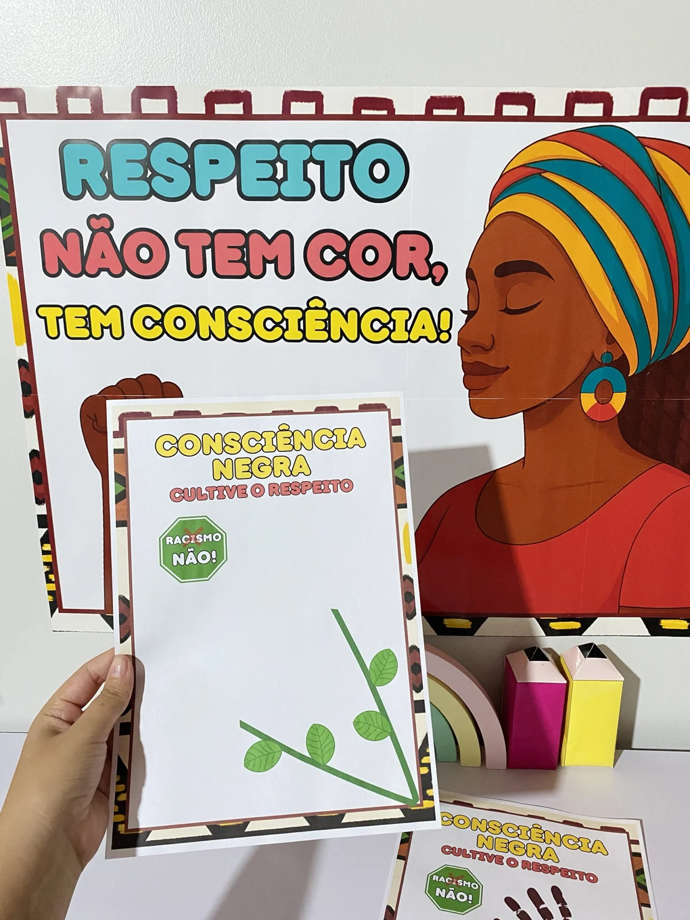 Painel consciência negra respeito não tem cor — amostra 3: Painel + Atividades – Consciência Negra Professora, este…