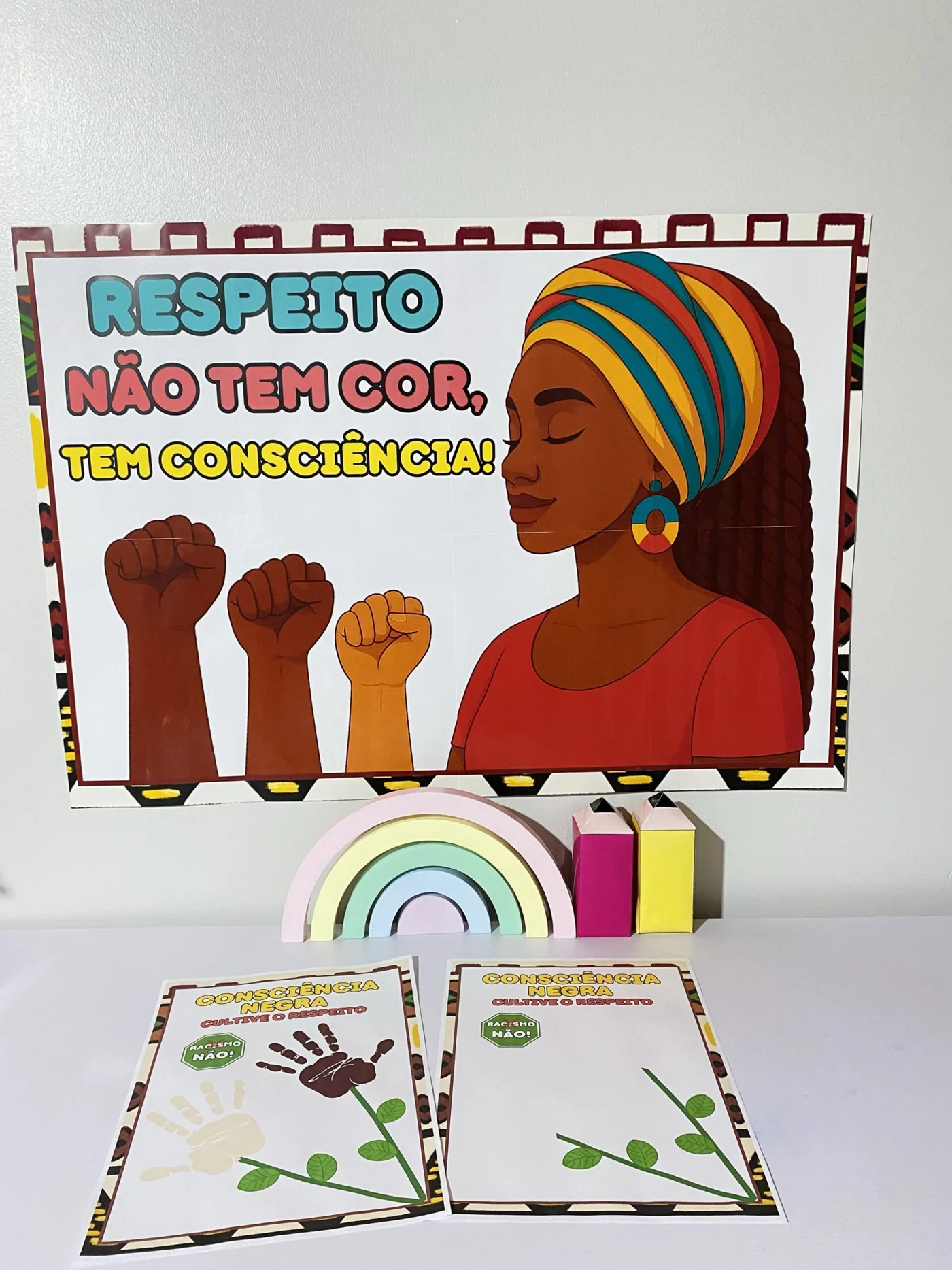 Painel consciência negra respeito não tem cor — amostra 4: Painel + Atividades – Consciência Negra Professora, este…